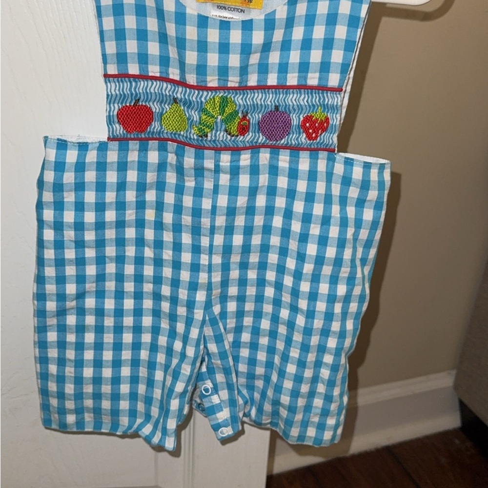 Blue Checkered Kids Romper